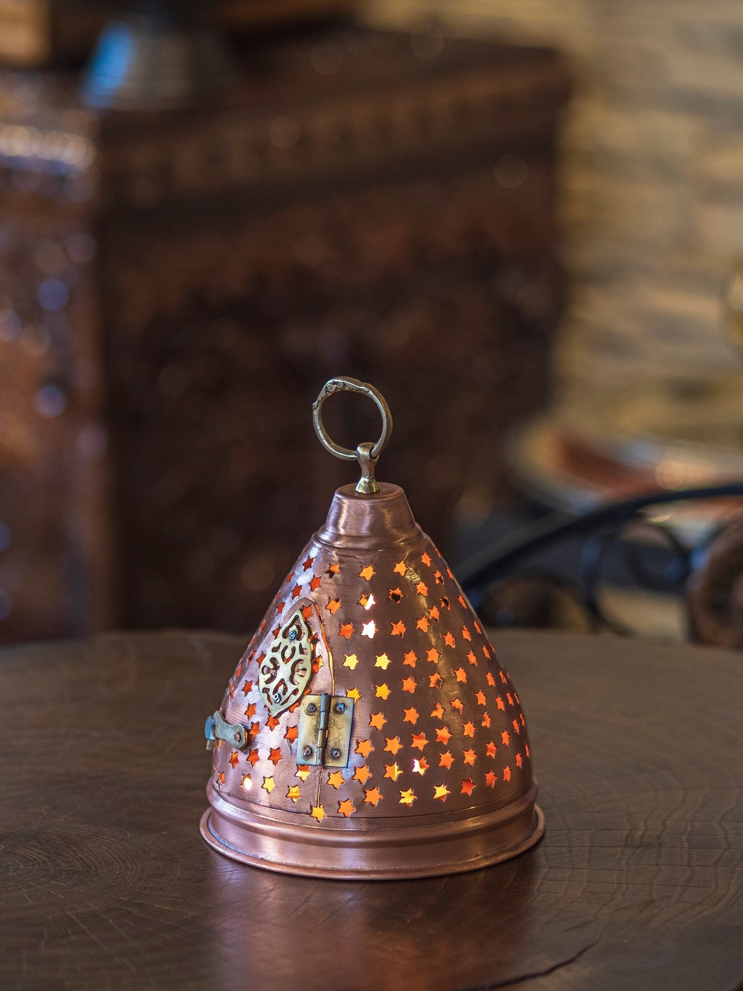 Rustic Copper Lantern, Copper Lantern, Handmade Copper Lantern Candle Holder