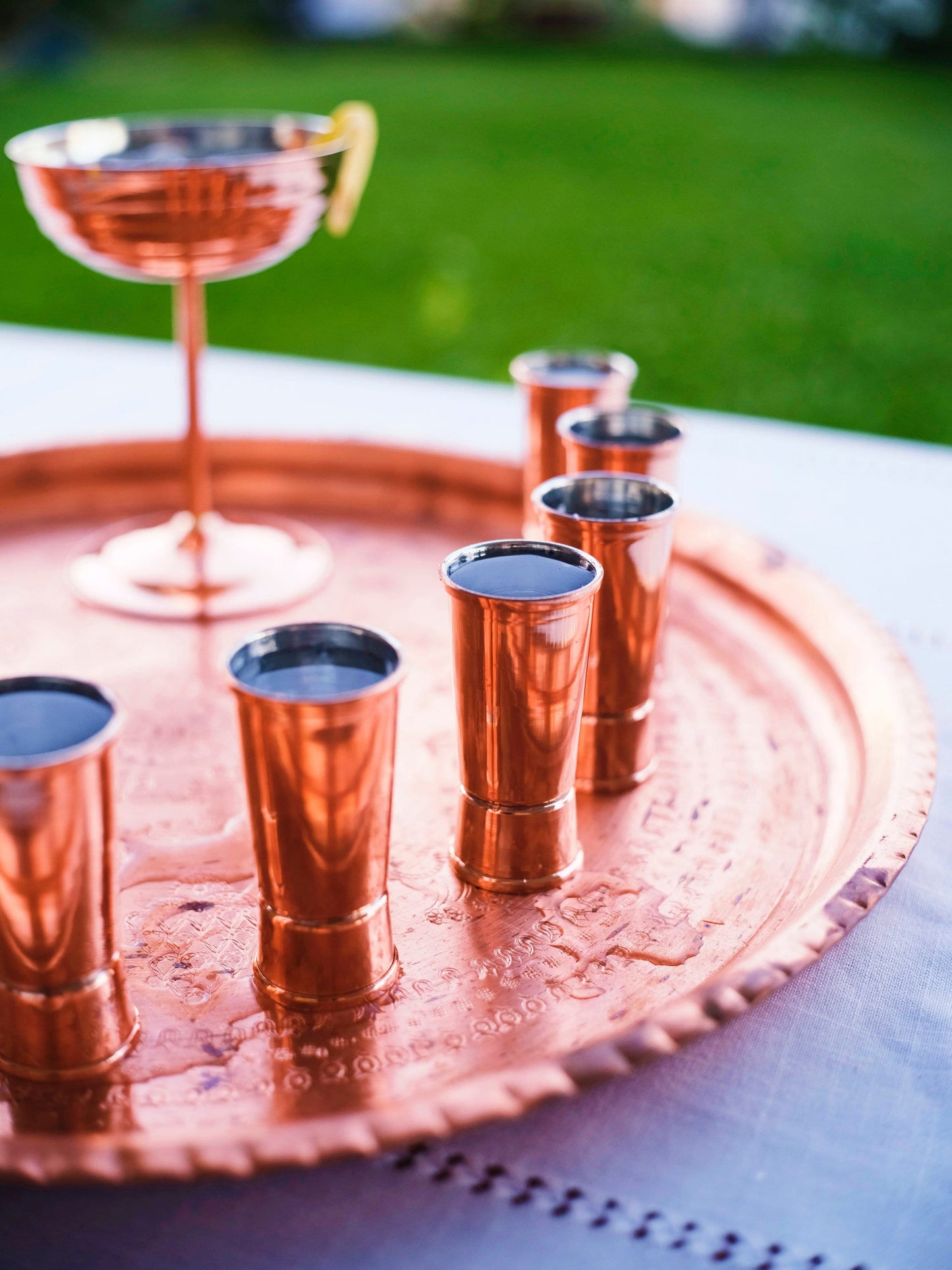 Copper Shot Glasses Set, Copper Cocktail Jigger, Double Sided Copper Jigger, Handcrafted Copper Jigger,