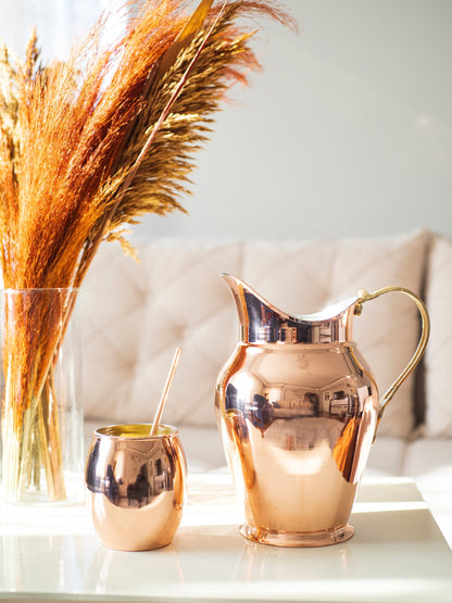 Handmade Copper Pot, Copper Pitcher,  3 Liters Pitcher, Vintage Copper Pitcher, Unique Copper Pot, Copper Kitchen Decor