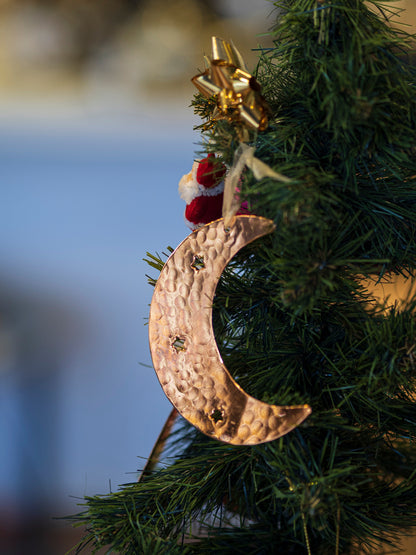 Handmade Copper Christmas Ornament Set of 5