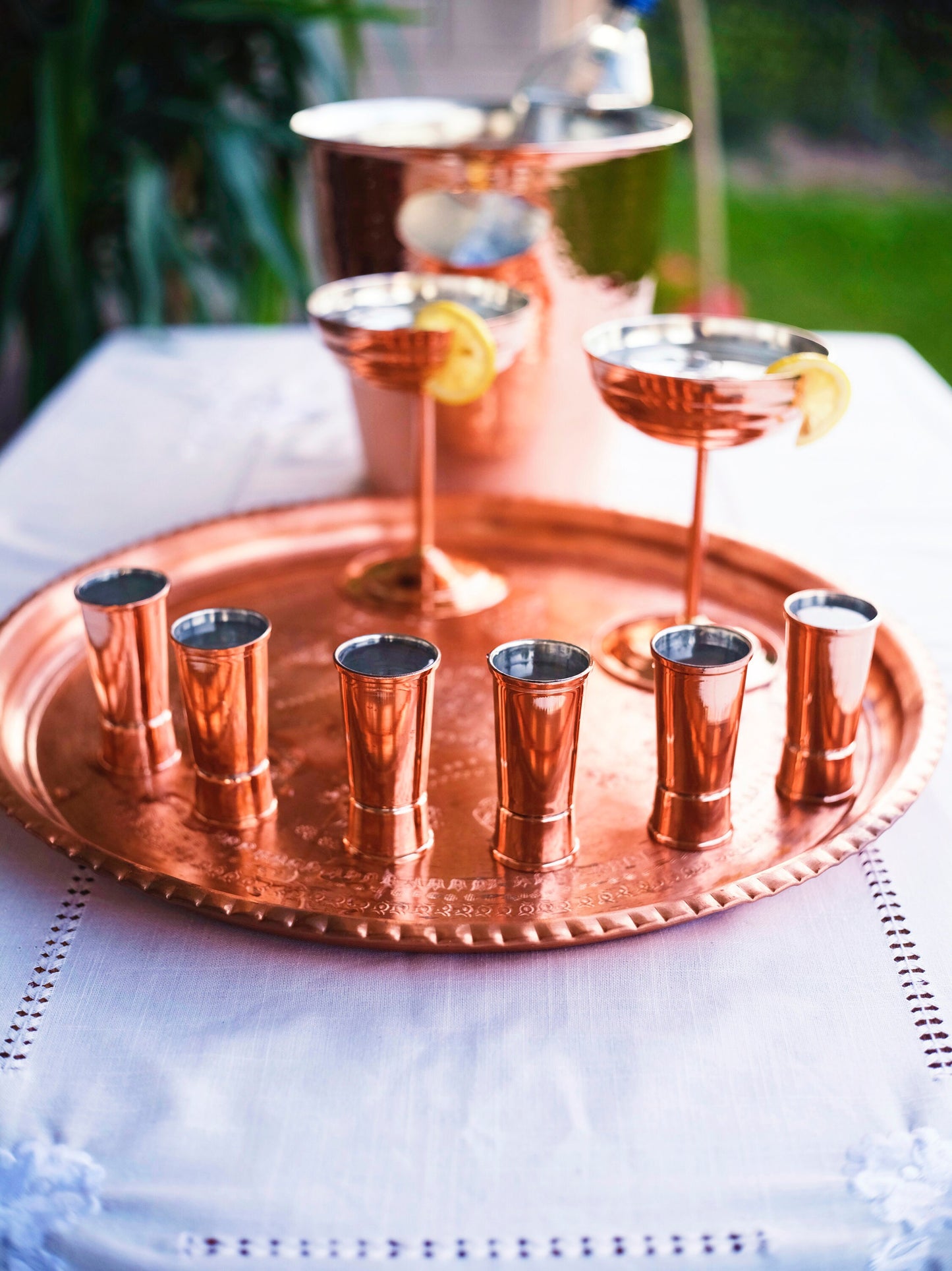 Copper Shot Glasses Set, Copper Cocktail Jigger, Double Sided Copper Jigger, Handcrafted Copper Jigger,