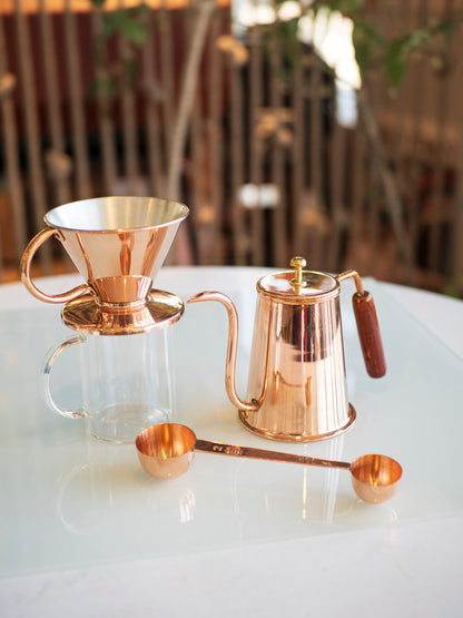 Copper Filter Coffee Set, Coffee Set, Handmade Coffee Set, Copper Pot, Dripper, Coffee Scoop