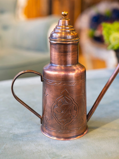 Handmade Engraved Copper Oil Bottle, Copper Oil Cruet, Copper Oil Bottle, Copper Gift