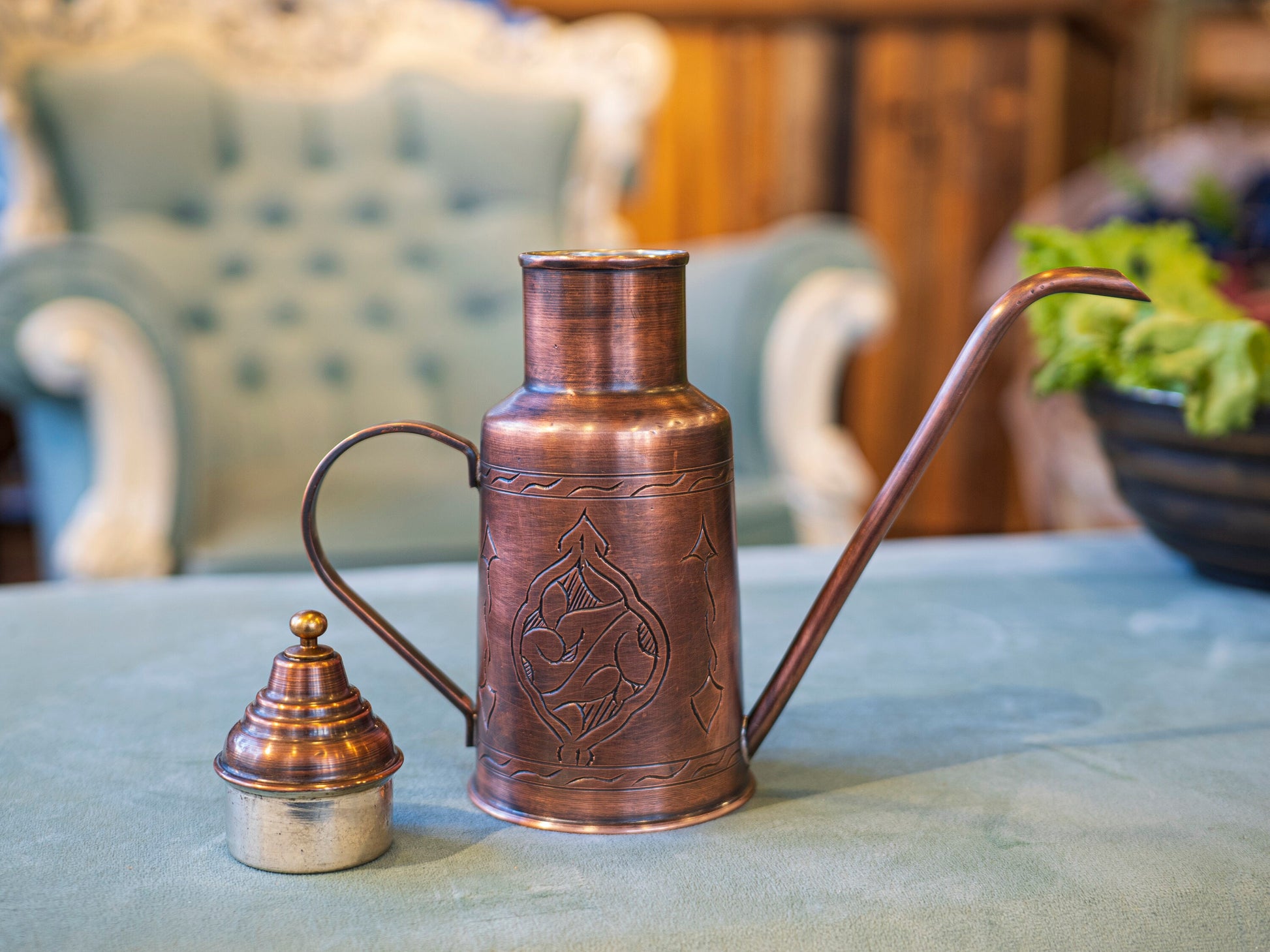 Handmade Engraved Copper Oil Bottle, Copper Oil Cruet, Copper Oil Bottle, Copper Gift