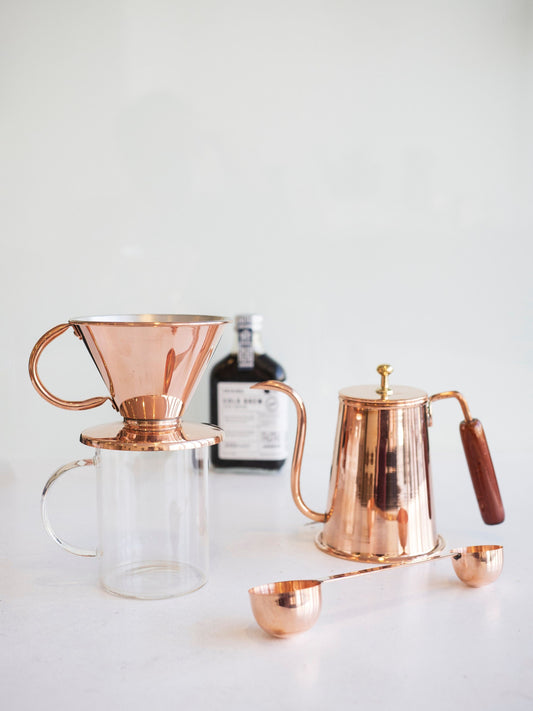 Copper Filter Coffee Set, Coffee Set, Handmade Coffee Set, Copper Pot, Dripper, Coffee Scoop