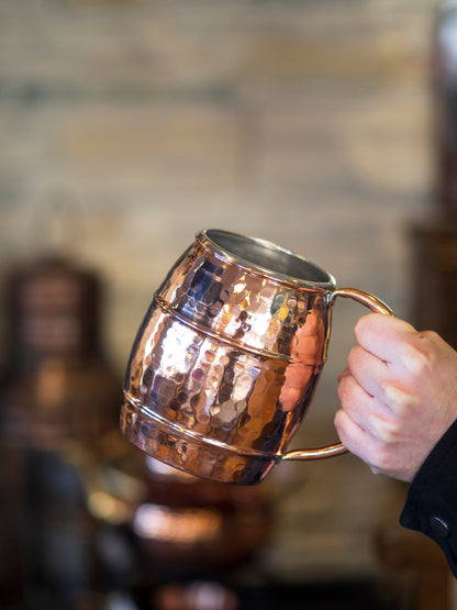 Handmade Copper Barrel Mug, 1.2 Liter