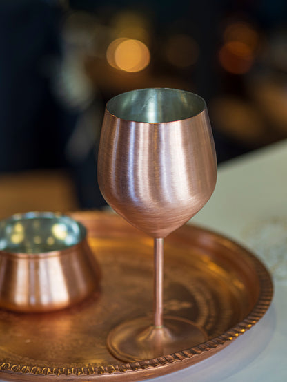 Copper Wine Glass,  Copper Wine Tumbler, Copper Glass, Handmade Copper Glass, Copper Gift