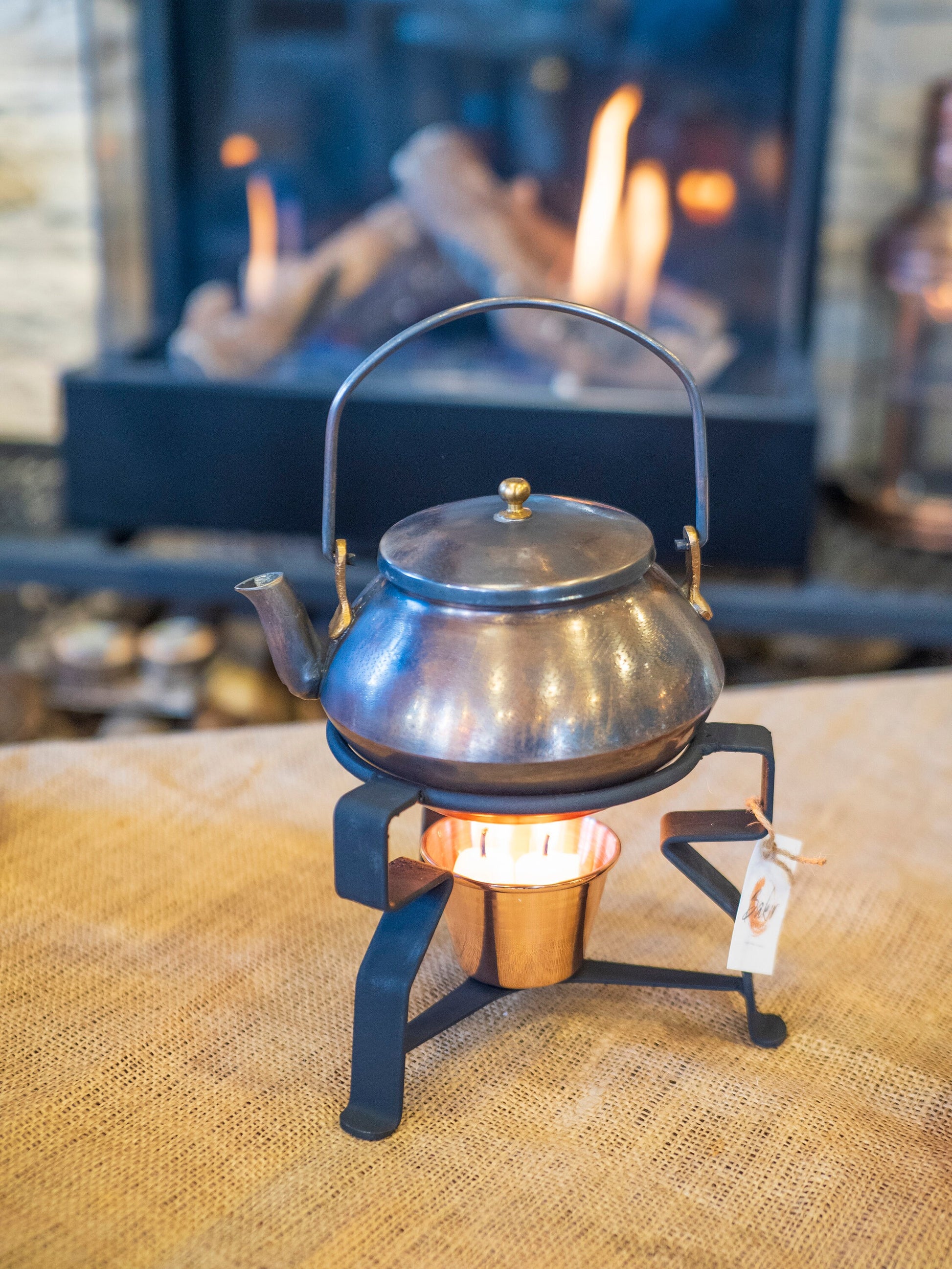 Copper Teapot Warmer, Steel Pot Warmer, Handmade Teapot Warmer, Painted Steel Warmer