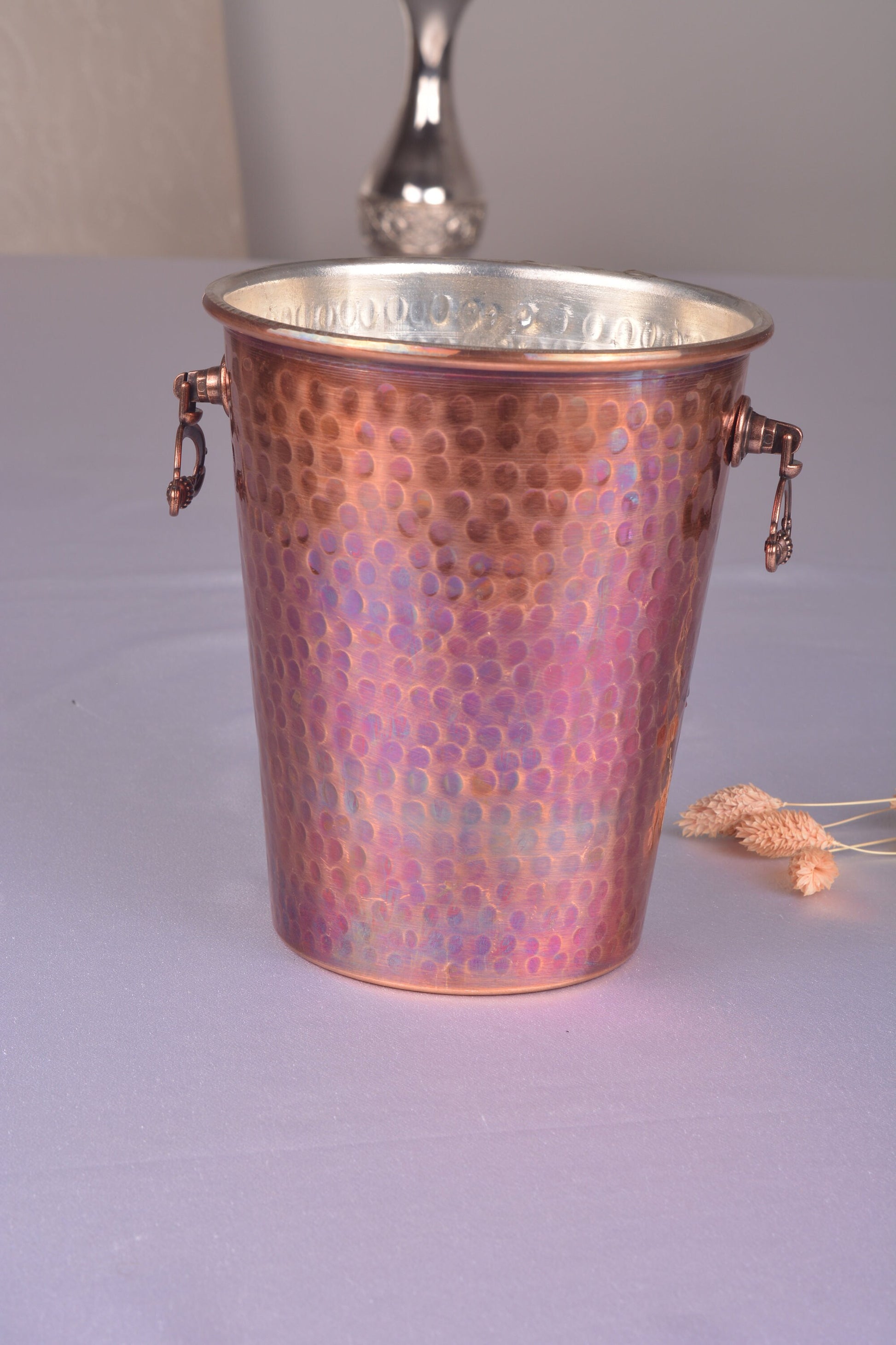 Handmade Copper Ice Bucket Beverage Tub, Engraved Solid Copper Beer Bucket, Wine Bucket, Beverage Tub for Parties, Housewarming Gift,