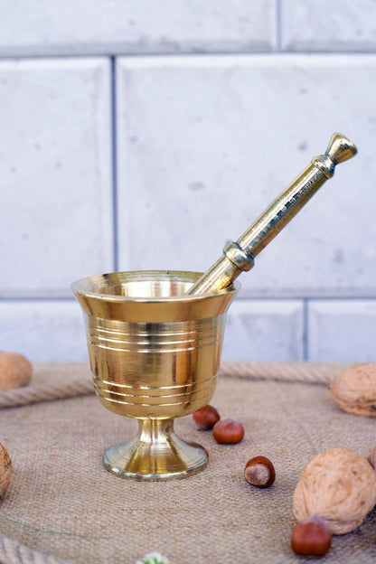 Handmade Brass Mortar and Pestle, 3 Different size