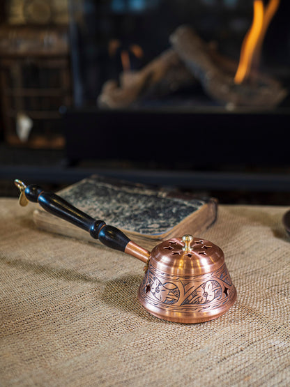 Handmade Copper Censer, Engraved Copper Censer, Copper Incense Burner, Vintage Censer, Handmade Copper Gift,