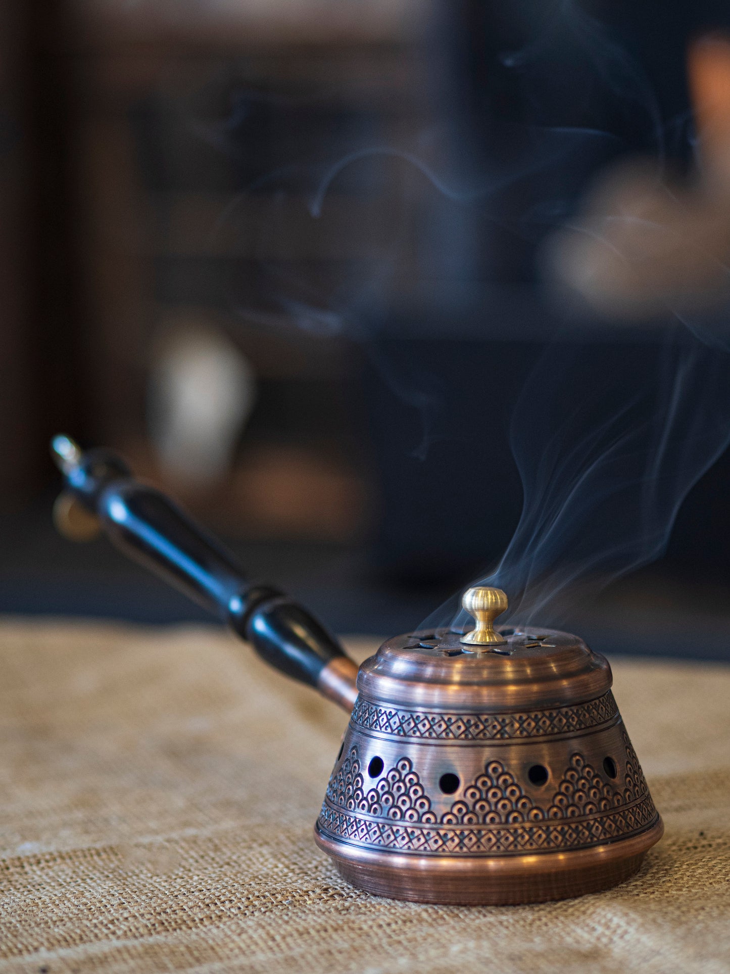 Engraved Copper Censer, Vintage Style Copper Censer, Handmade Copper Gift