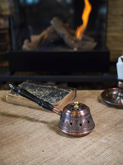 Engraved Copper Censer, Vintage Style Copper Censer, Handmade Copper Gift