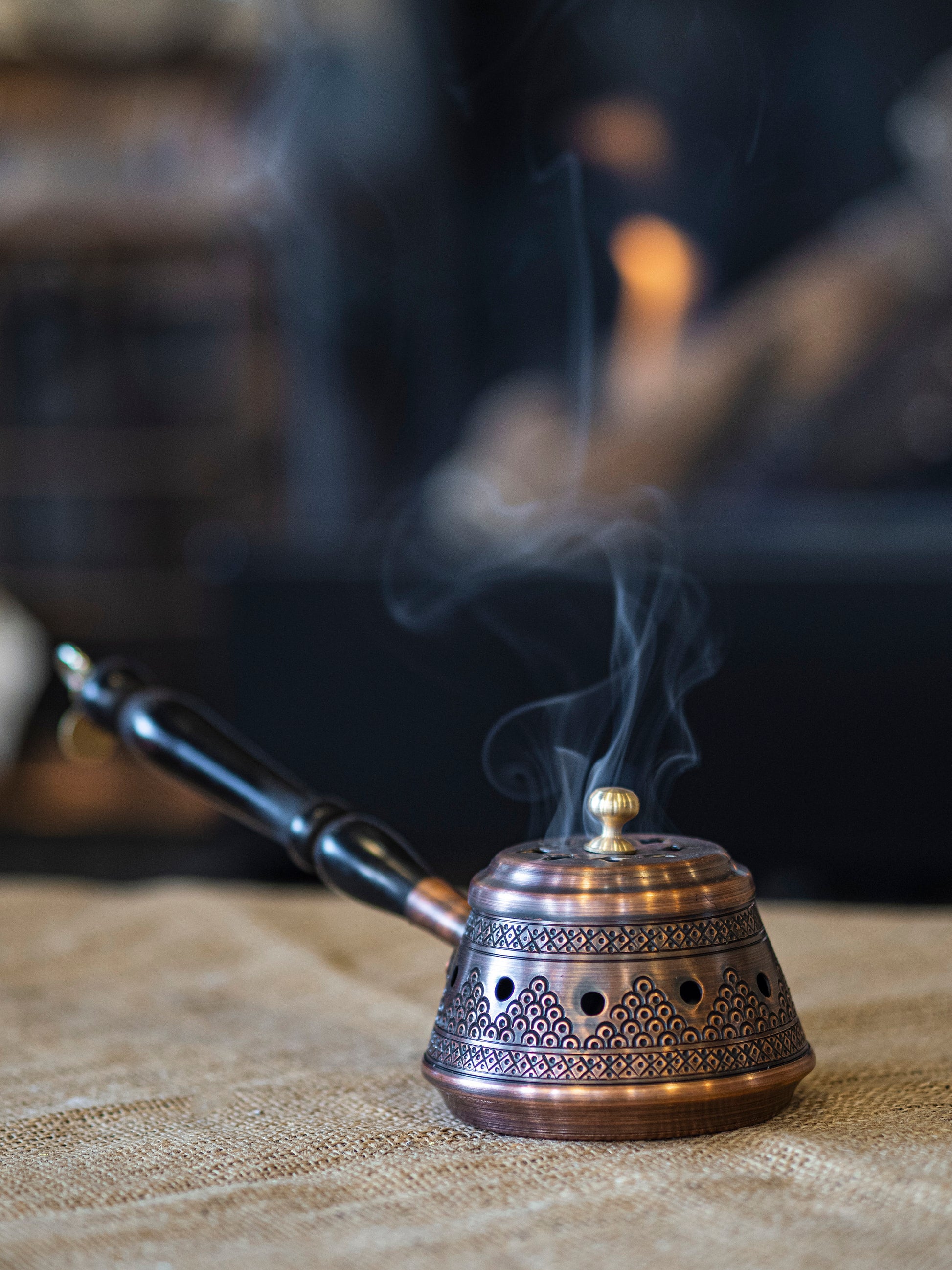 Engraved Copper Censer, Vintage Style Copper Censer, Handmade Copper Gift