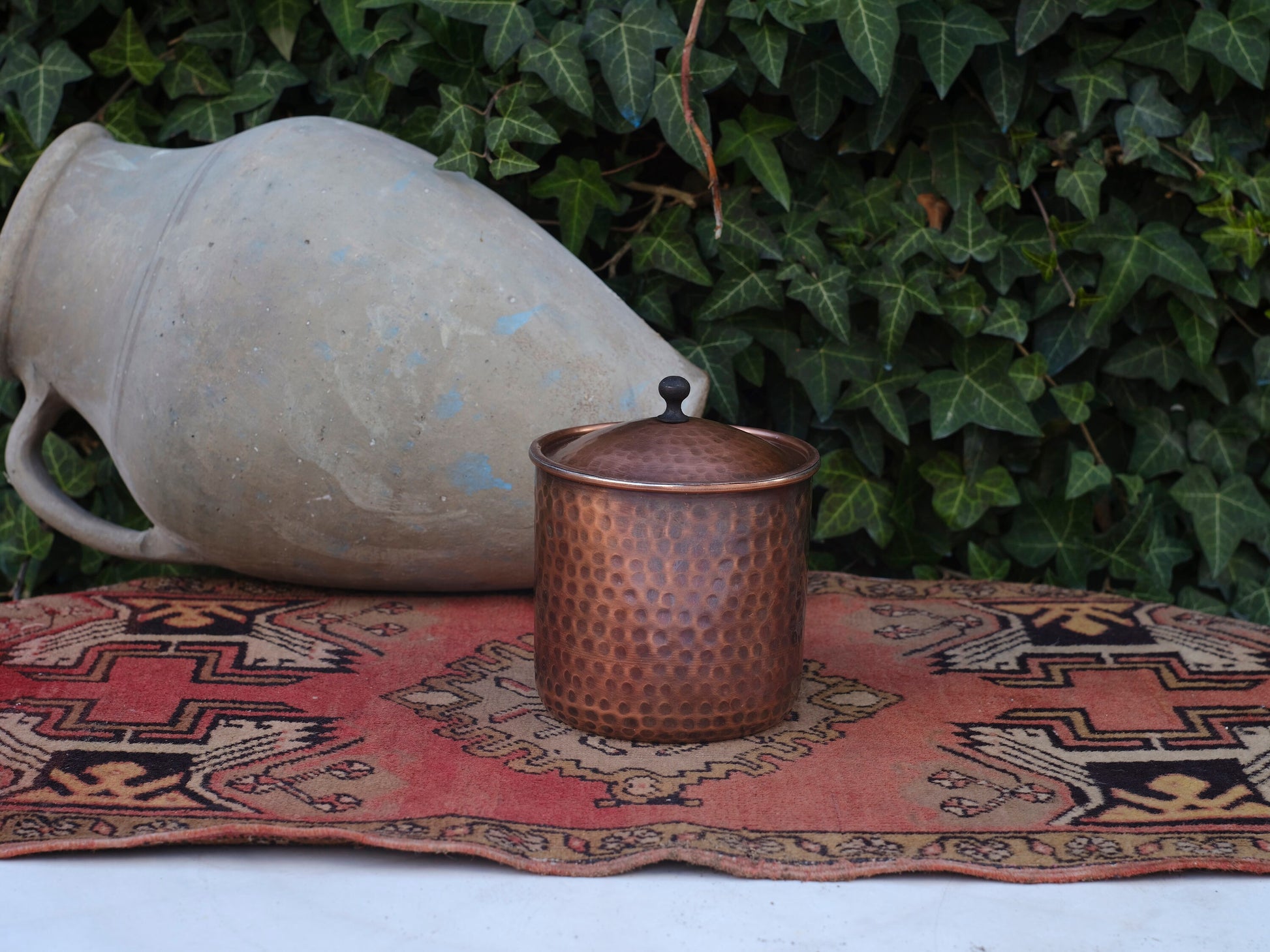 Handmade Copper Canister, Vintage Canister, Copper Jar Canister, Copper Storage Box, Kitchen Decoration