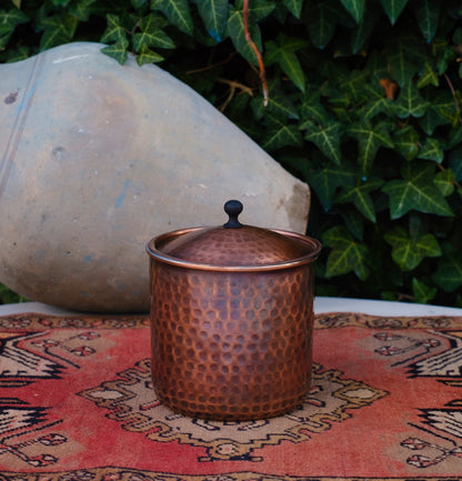 Handmade Copper Canister, Vintage Canister, Copper Jar Canister, Copper Storage Box, Kitchen Decoration