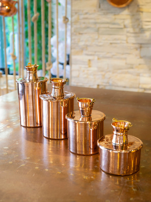 Handmade Pure Copper Canister Set of 4, Copper Jar Canister, Copper Storage Box, Kitchen Decoration