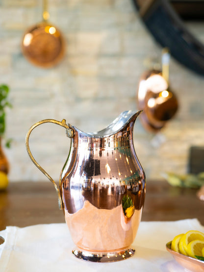 Handmade Copper Pot, Copper Pitcher,  3 Liters Pitcher, Vintage Copper Pitcher, Unique Copper Pot, Copper Kitchen Decor