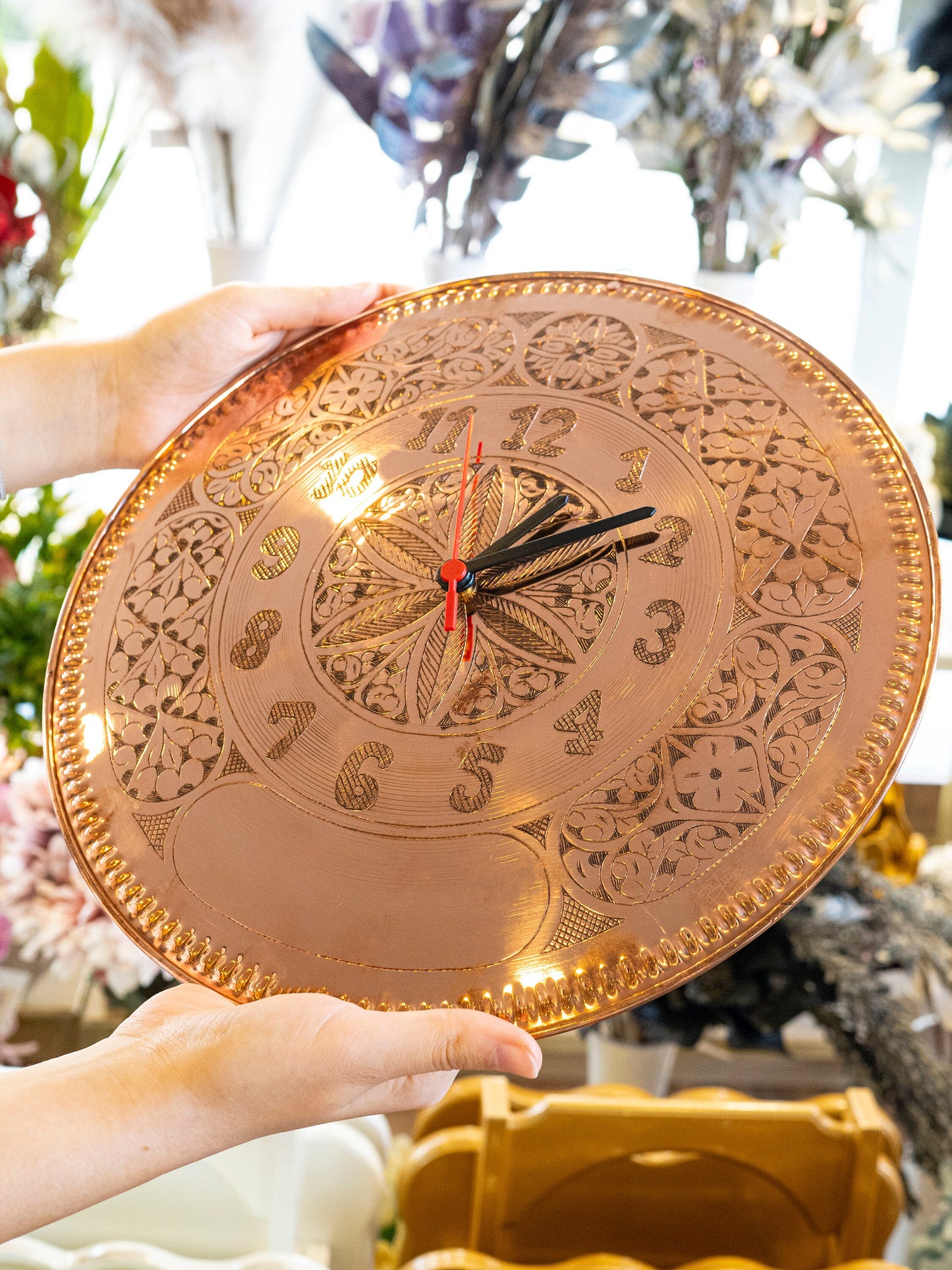 Copper Clock, Elegant Handcrafted Copper Clock, 3 Color Options