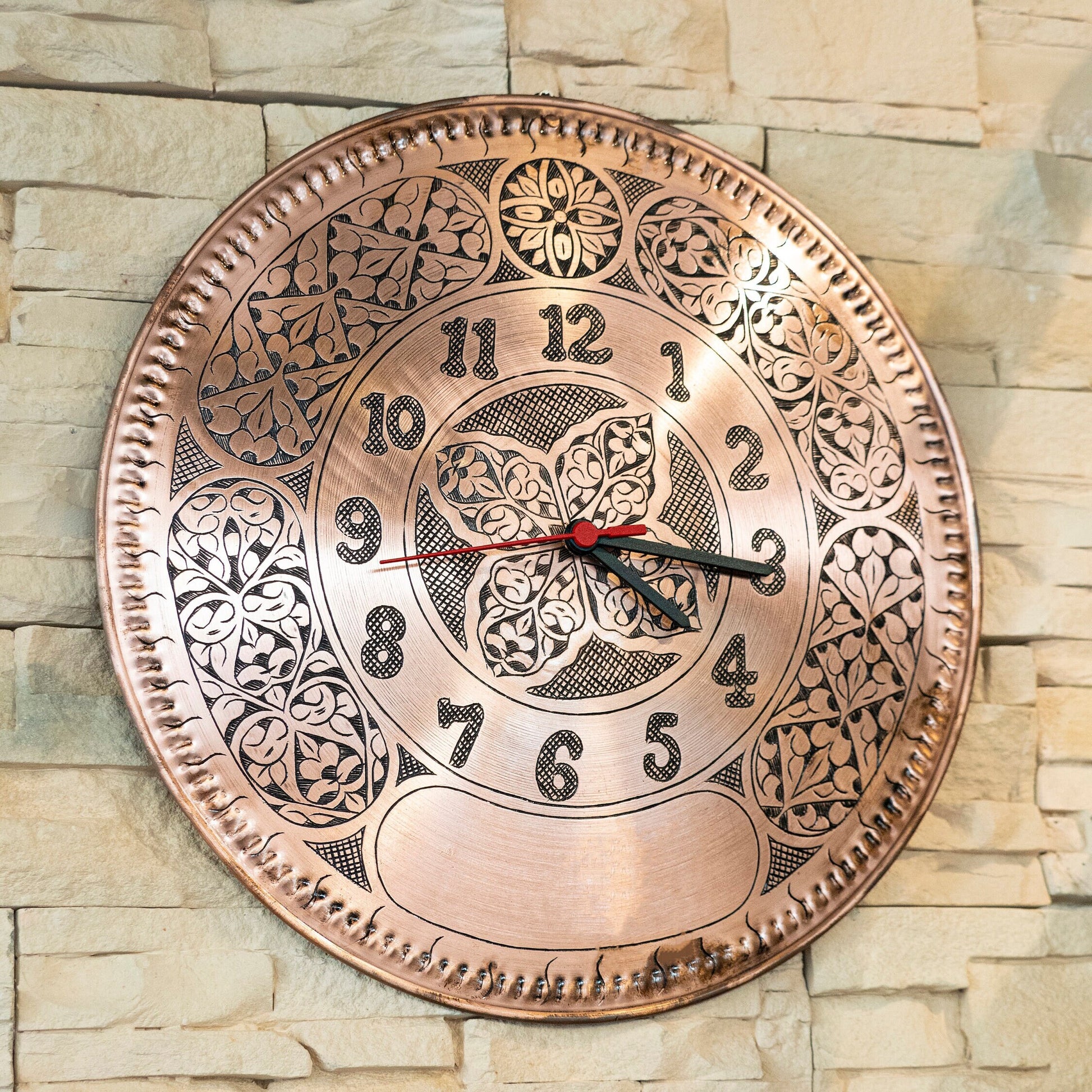 Copper Clock, Elegant Handcrafted Copper Clock, 3 Color Options