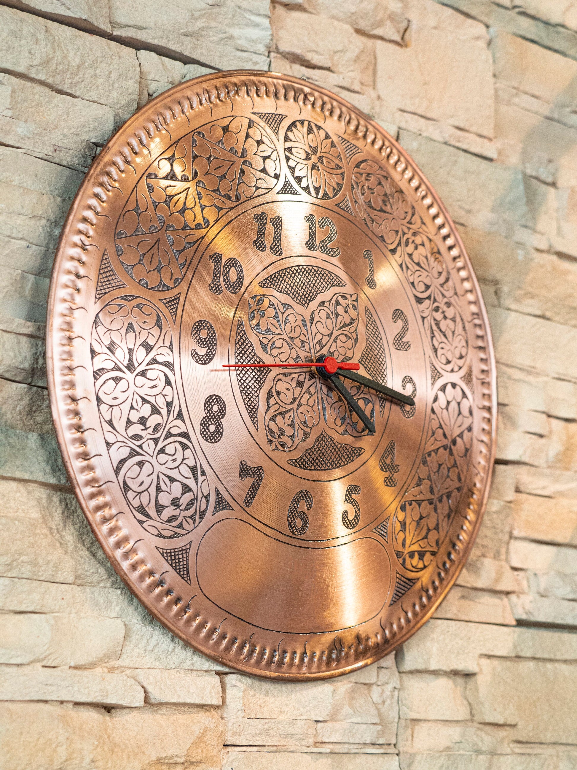 Copper Clock, Elegant Handcrafted Copper Clock, 3 Color Options