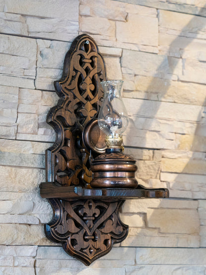 Copper Oil Lamp, Vintage Oil Lamp, Decorative Copper Oil Lamp