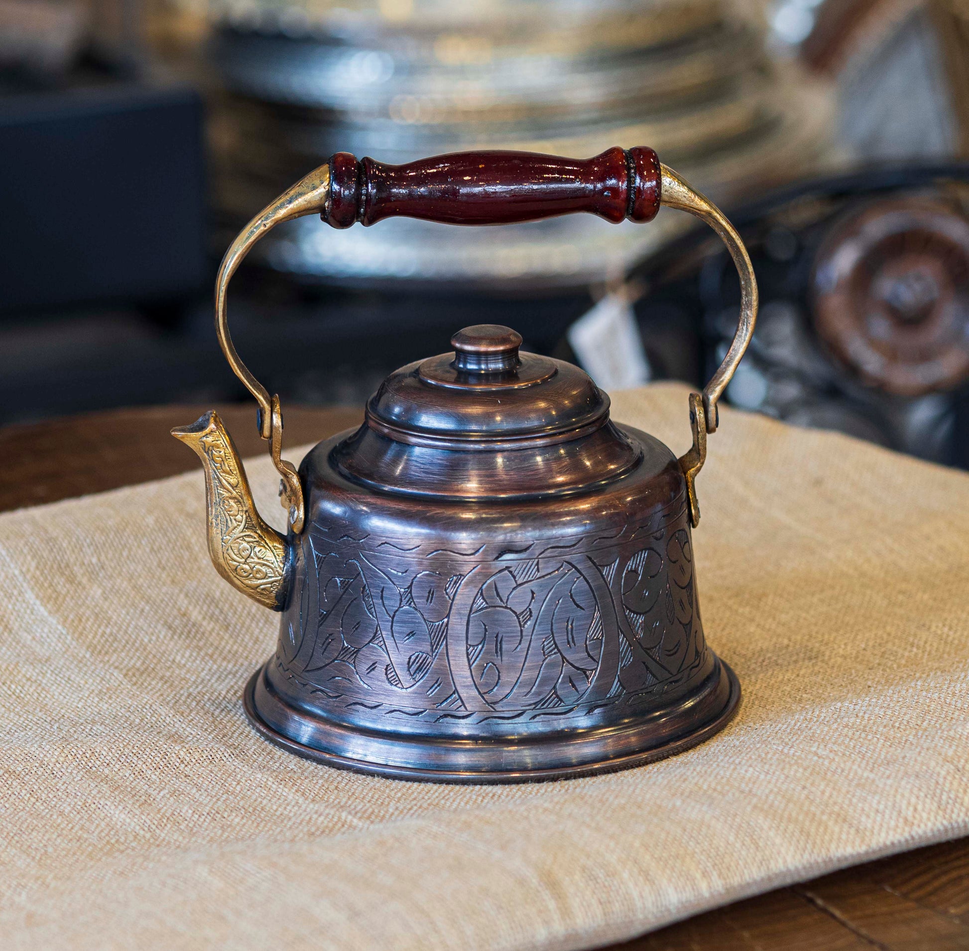 Handmade Copper Teapot, Engraved Copper Kettle, Copper Tea Kettle, Herbal Tea Kettle, Vintage Kettle, Handmade Copper Kettle