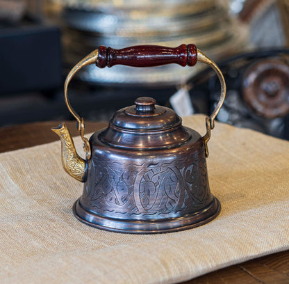 Handmade Copper Teapot, Engraved Copper Kettle, Copper Tea Kettle, Herbal Tea Kettle, Vintage Kettle, Handmade Copper Kettle