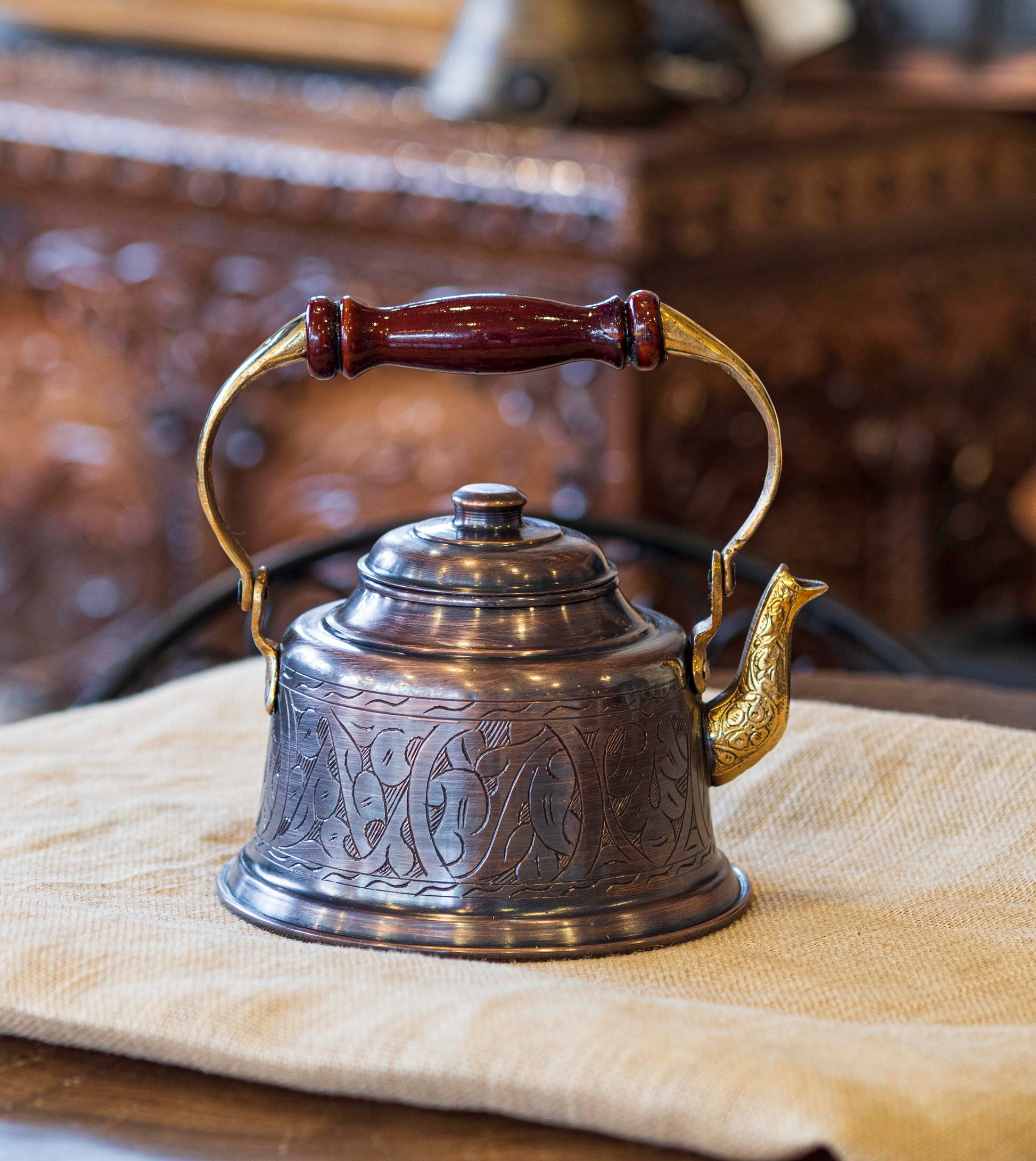 Handmade Copper Teapot, Engraved Copper Kettle, Copper Tea Kettle, Herbal Tea Kettle, Vintage Kettle, Handmade Copper Kettle