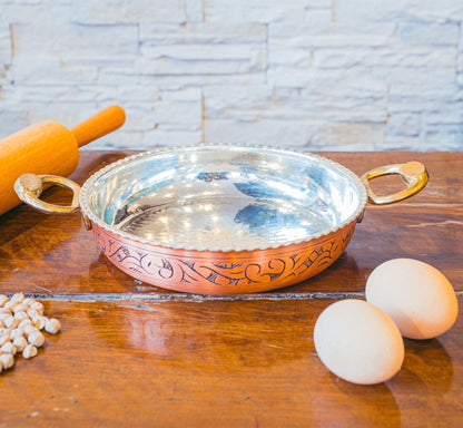 Handmade Copper Pan, Copper Egg Pan, Traditional Copper Handmade Pan, Extra-Thick