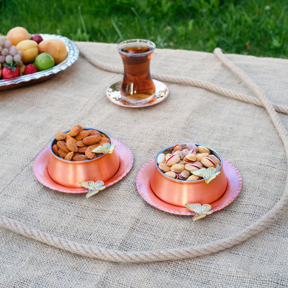 Handmade Copper Appetizer Plate set of 2