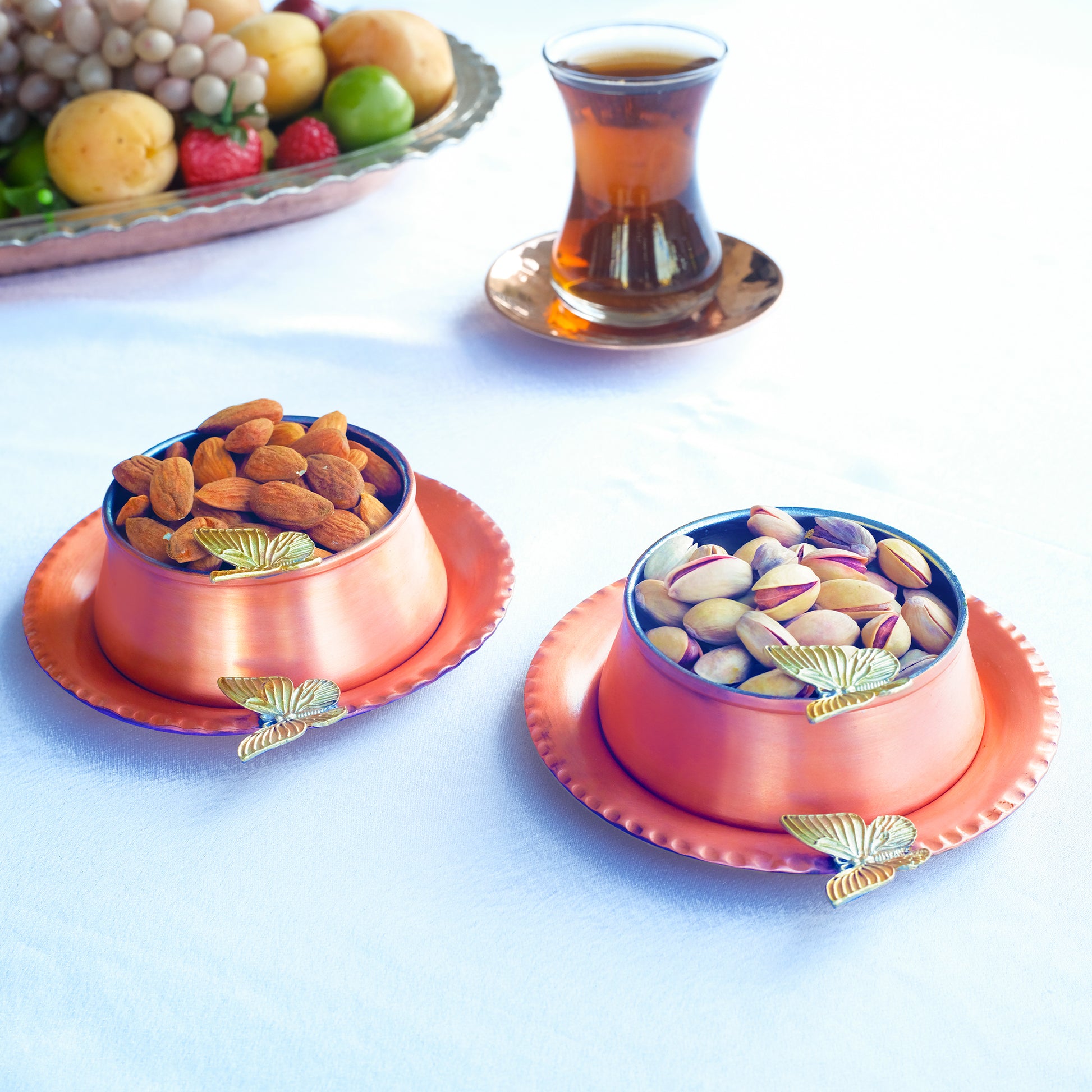 Handmade Copper Appetizer Plate set of 2