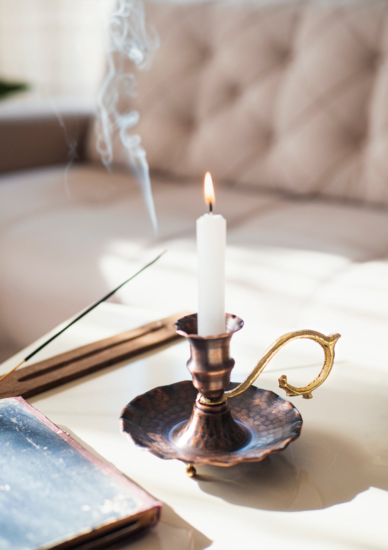 Handmade Copper Candle Holder, Candlestick Holder, 4 Color Options