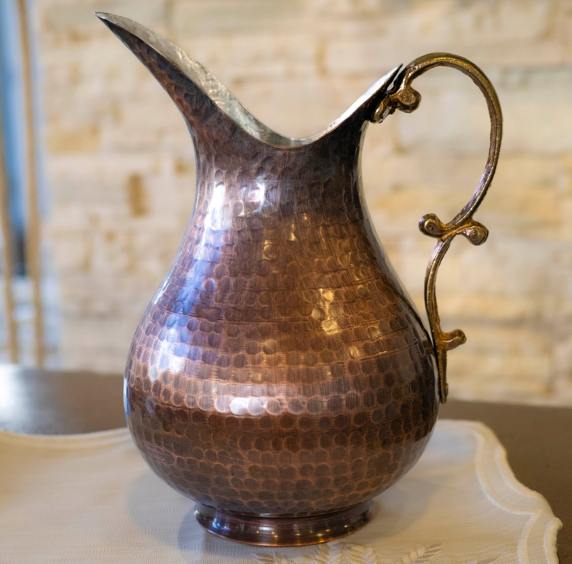 Handmade Copper 2 Liters Pitcher, Vintage Copper Pitcher, Unique Copper Pot, Copper Kitchen Decor