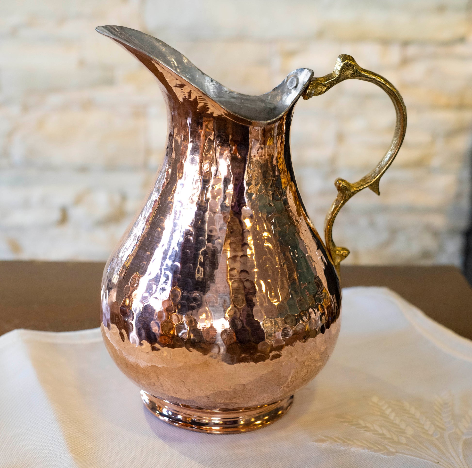 Handmade Copper 2 Liters Pitcher, Vintage Copper Pitcher, Unique Copper Pot, Copper Kitchen Decor