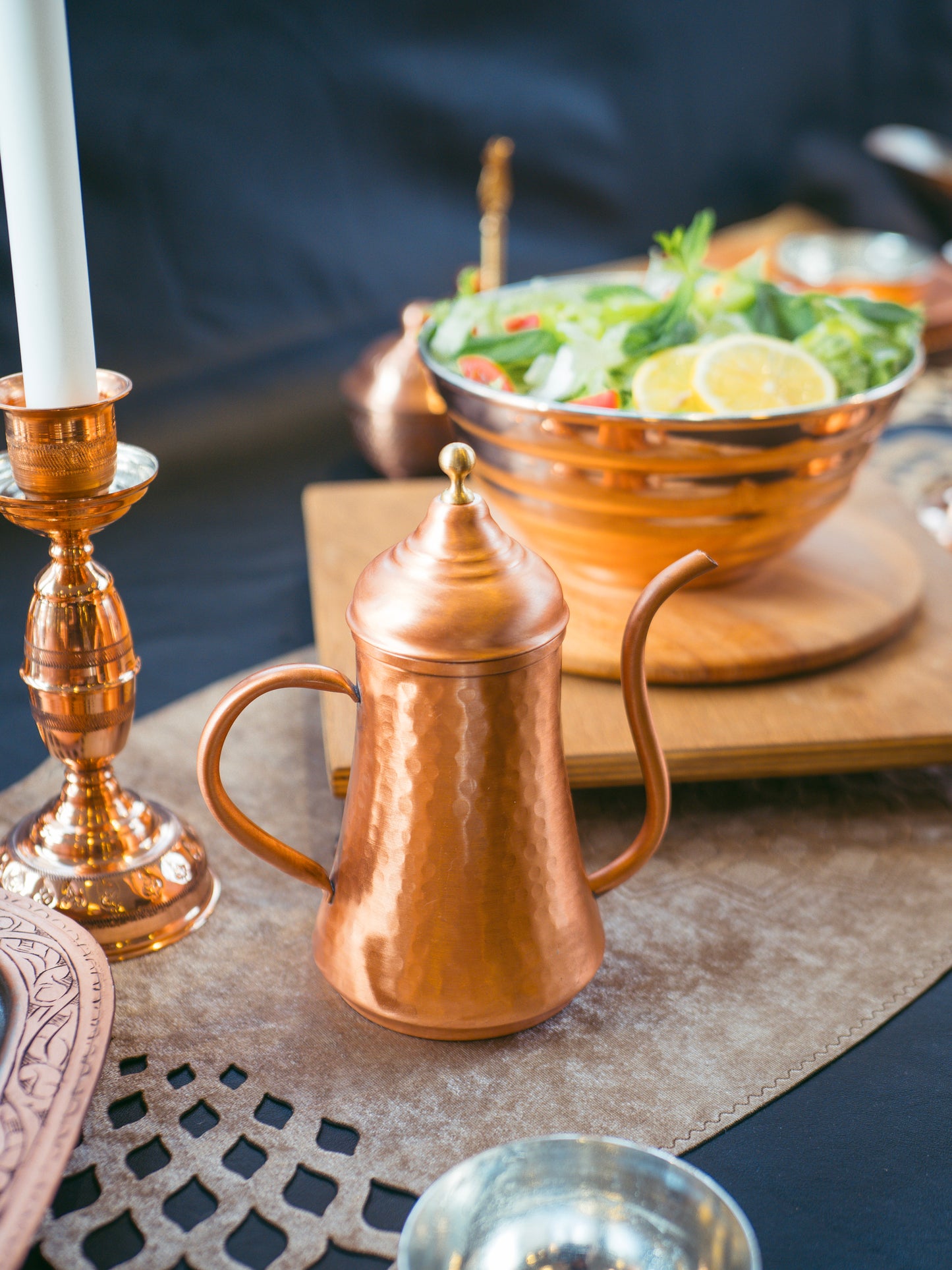 Handmade Hammered Copper Oil Dispenser, Matte Copper, 3 Size Options