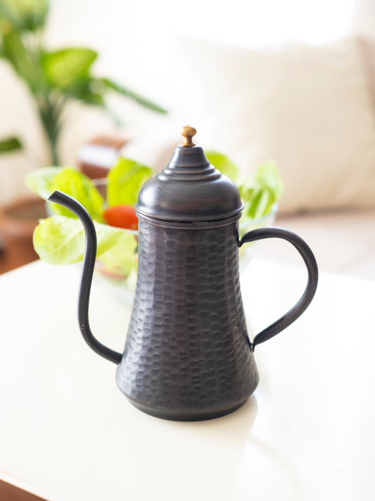 Handmade Hammered Copper Oil Dispenser, Oxidized Copper, 3 Size Options