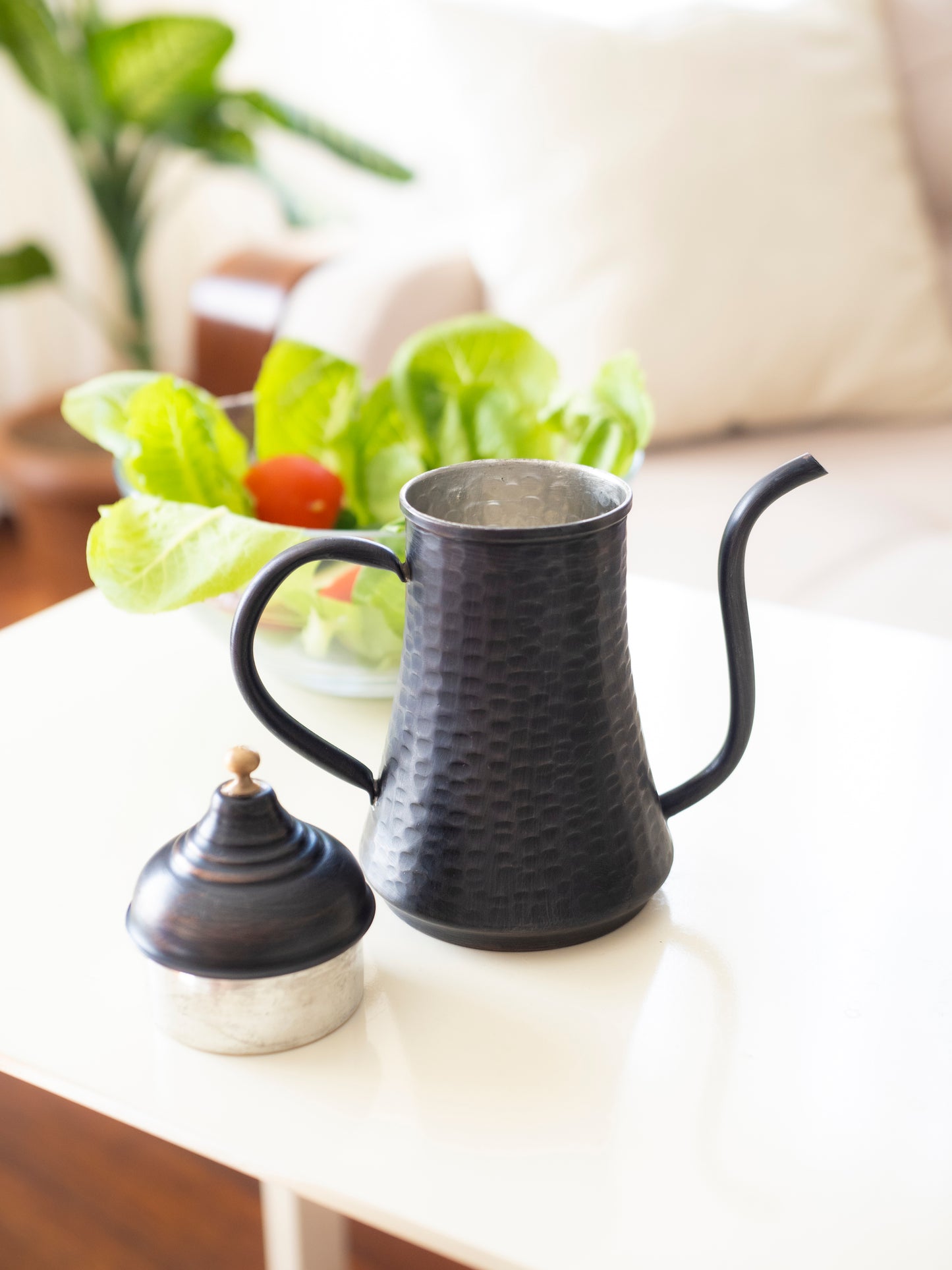 Handmade Hammered Copper Oil Dispenser, Oxidized Copper, 3 Size Options