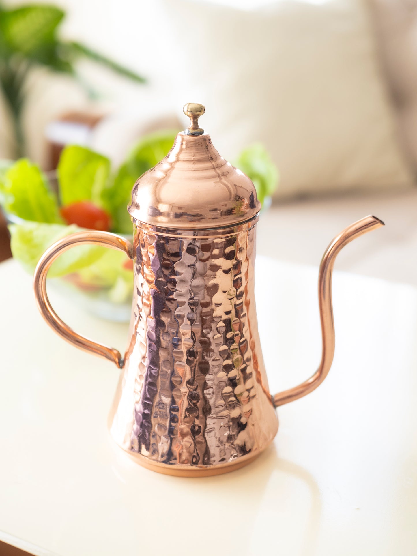 Handmade Hammered Copper Oil Dispenser, Bright Copper, 3 Size Options