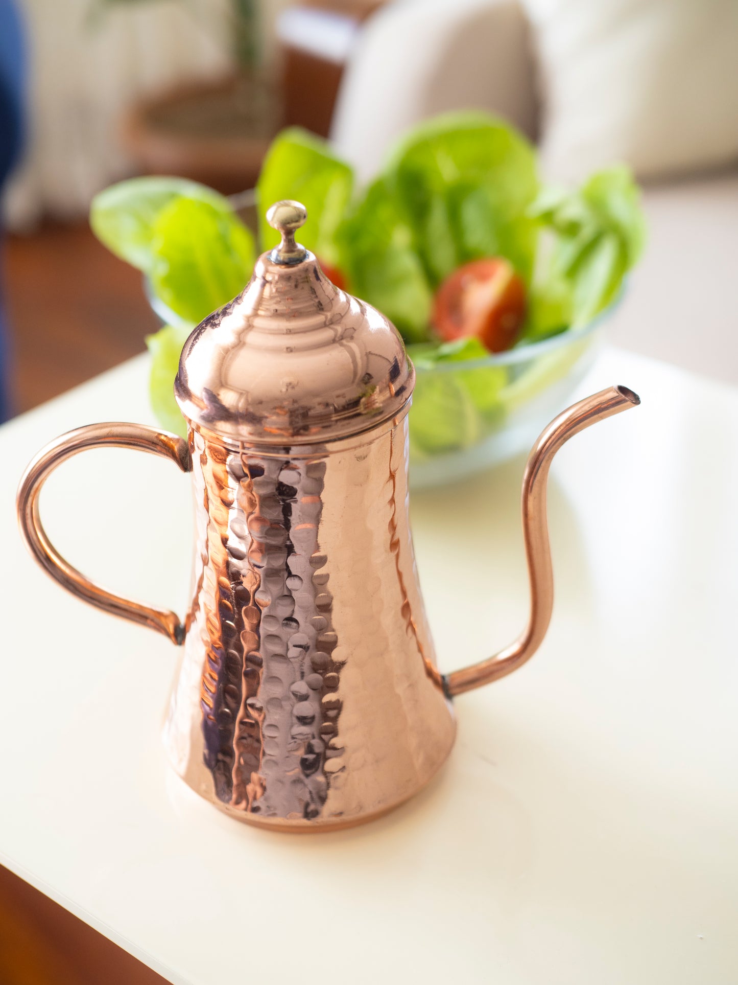 Handmade Hammered Copper Oil Dispenser, Bright Copper, 3 Size Options