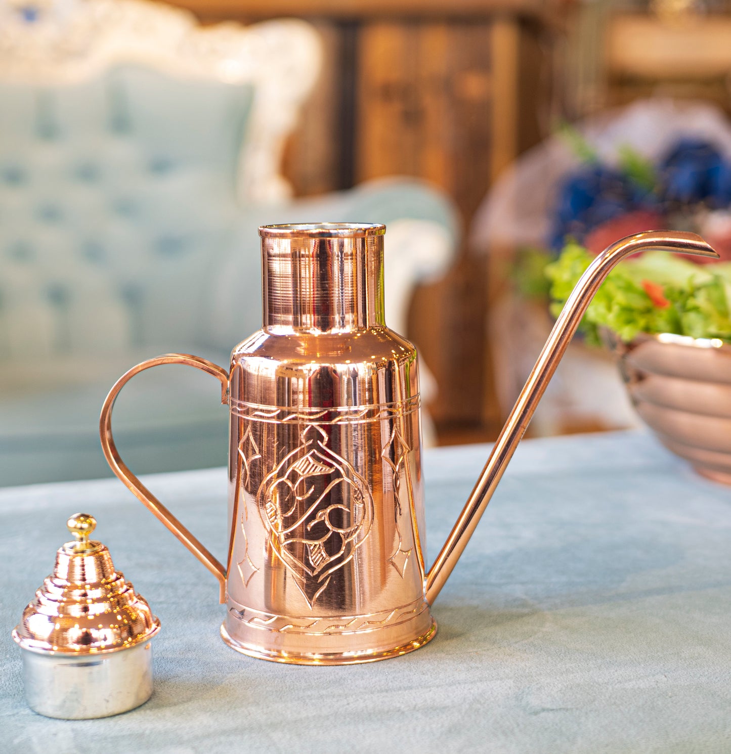 Handmade Engraved Copper Oil Bottle, Copper Oil Cruet, Copper Oil Bottle, Copper Gift