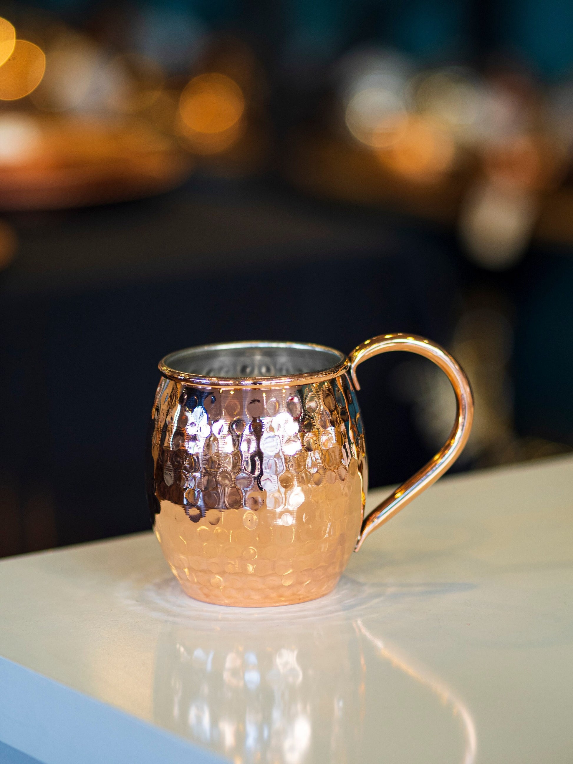 Hammered Copper Chubby Mug