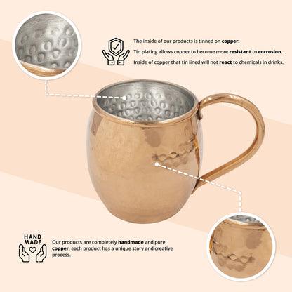 Hammered Copper Chubby Mug