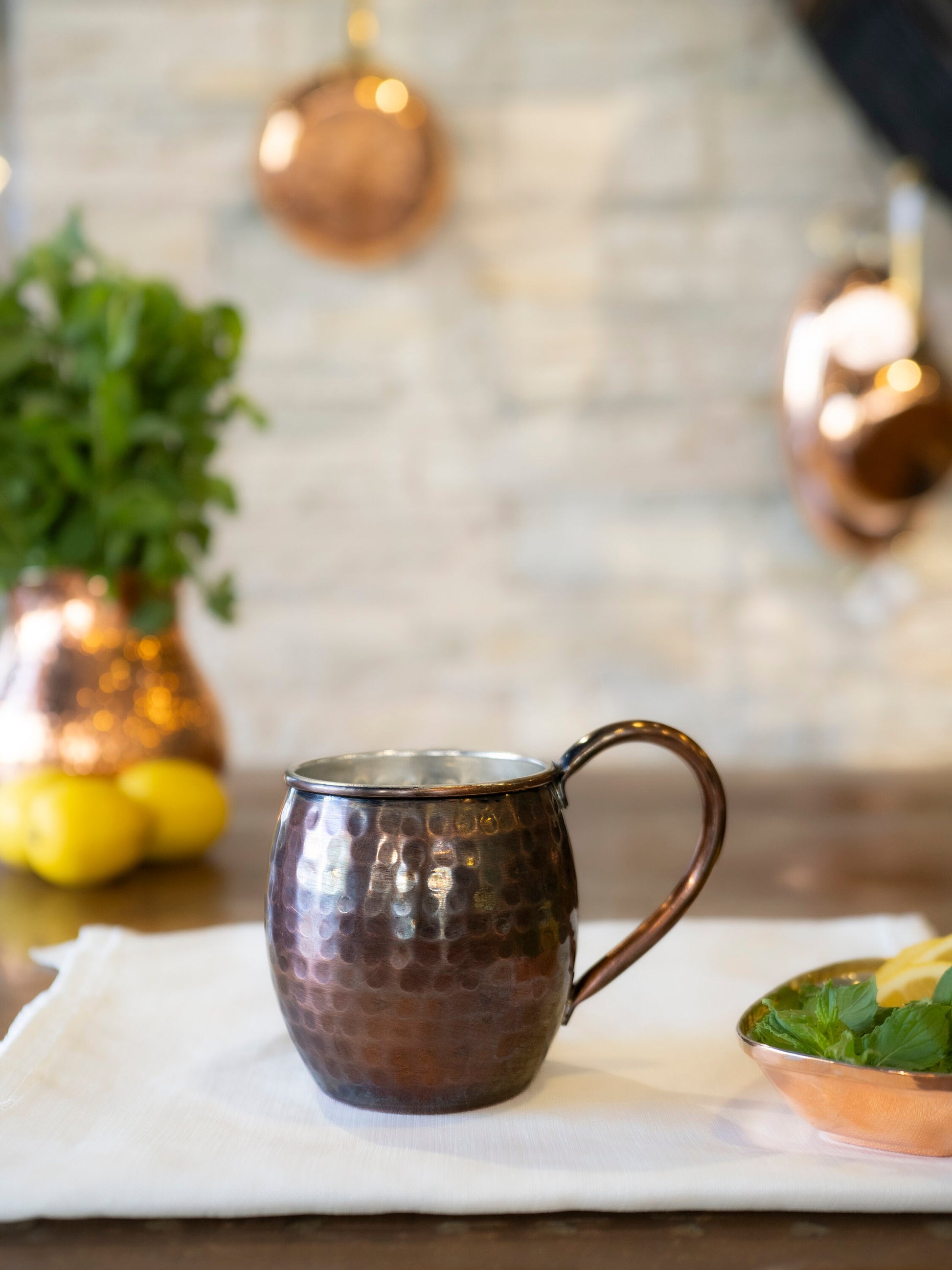 Hammered Copper Chubby Mug