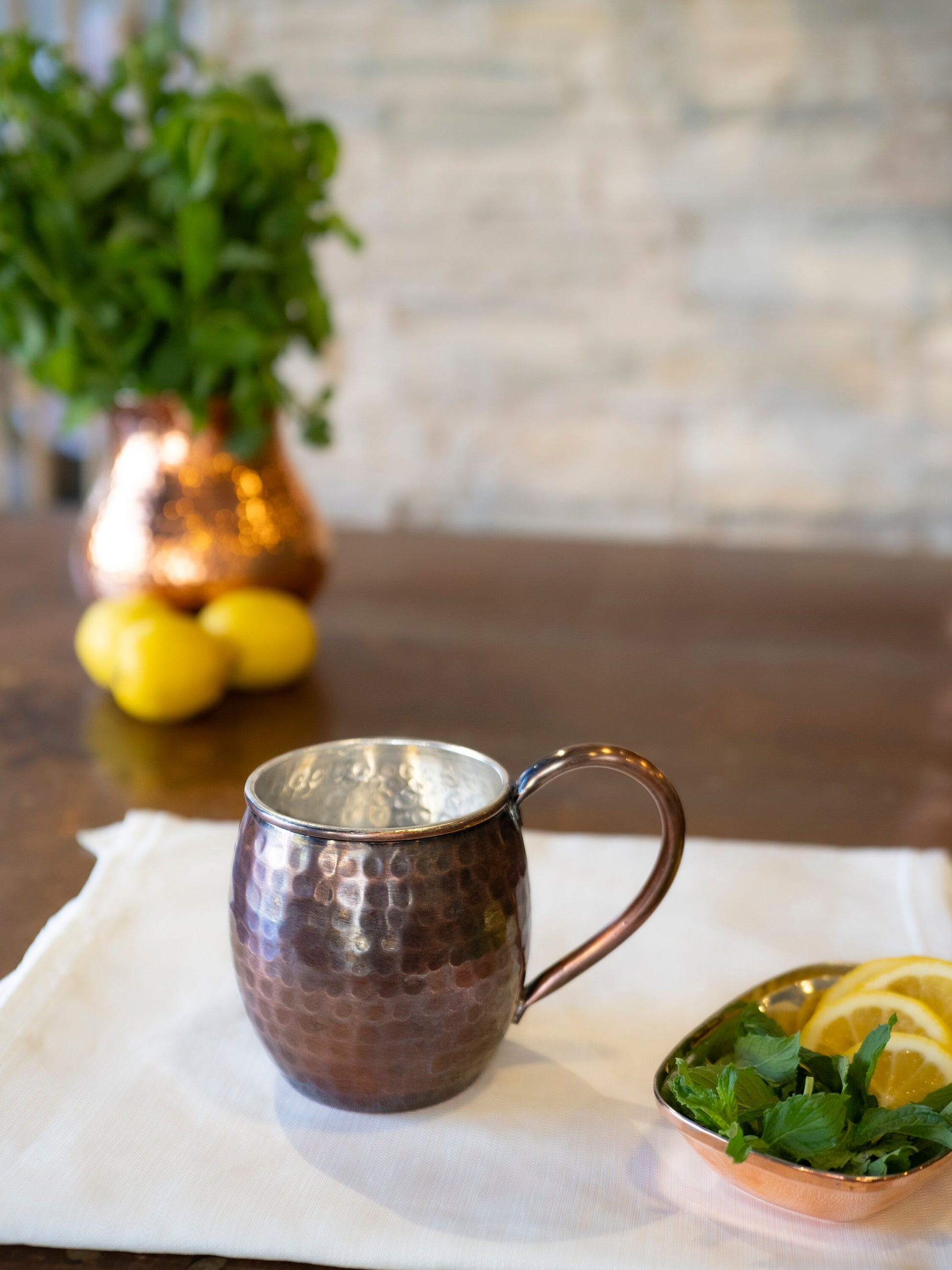 Hammered Copper Chubby Mug