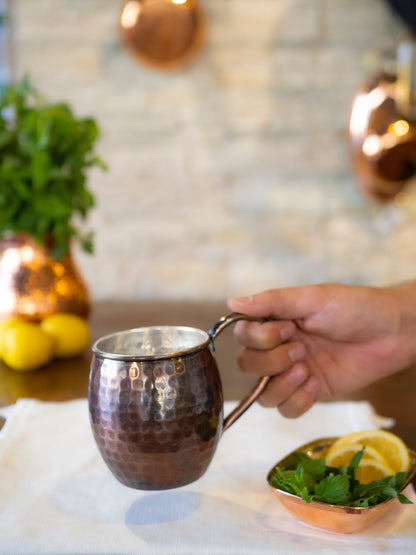 Hammered Copper Chubby Mug